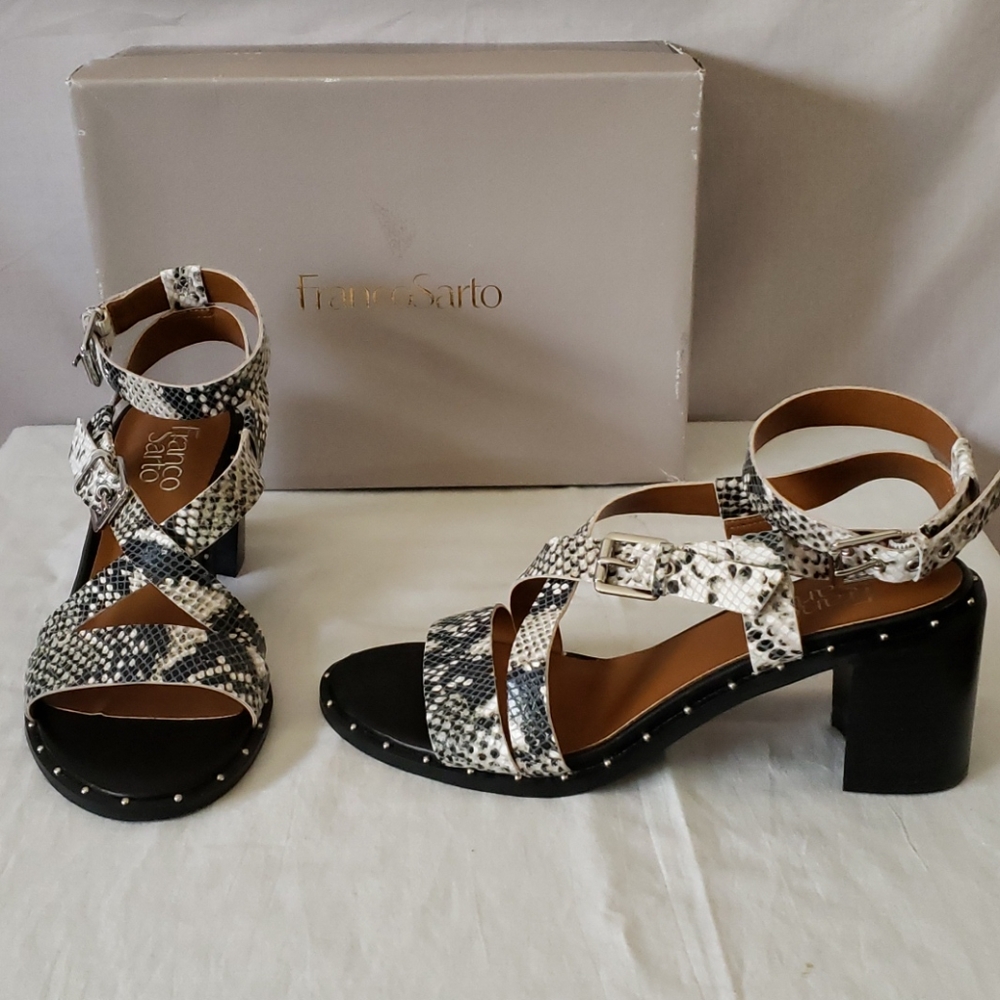 NEW Franco Sarto Halina Snake Print Sandal